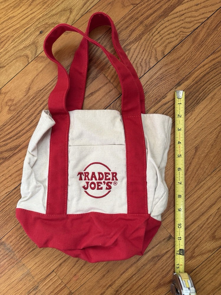 Authentic Trader Joe’s Red Mini Tote Bag 10″ x 10″