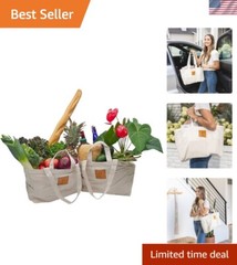 Soft Eco-Friendly Canvas Grocery Totes – Large Reusable Bags with Smart Pockets