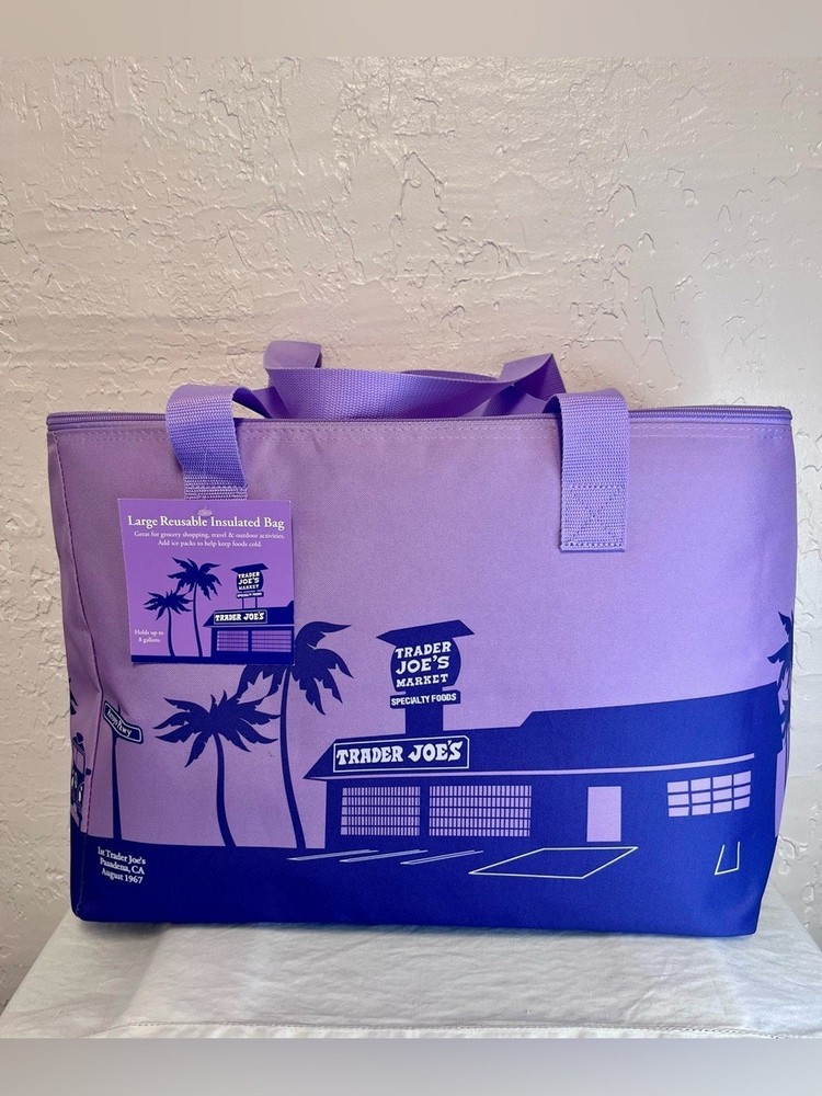 Trader Joe’s Large Purple Rain Reusable Insulated Tote Bag