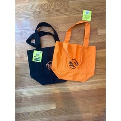 Trader Joe’s Trick-or-Treat Canvas Tote Bag Set Black Orange Mini Halloween 2pk