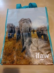 IFAW International Fund for Animal Welfare Reusable Tote Bag Lot (2) – Elephants