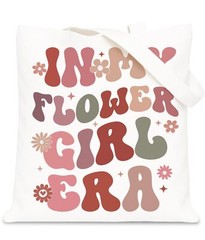 Flower Girl Tote Bag For Women Grils Groovy in My Flower Girl Era Tote Bag fo…