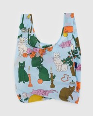 BAGGU Set of 3 Standard Size Reusable Grocery Bags Still Life Cat Fruit Cake NEW