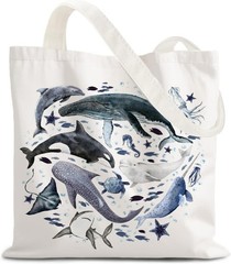 FBB Ocaen Beachy Ocean Sea Fish Reusable Grocery Shopping Bag