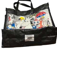 Moomin Characters Reusable Tote Bag Black Polypropylene Shopper