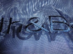 Bath & Body Works Blue Embroidered Mesh See Through Shopping Tote Bag
