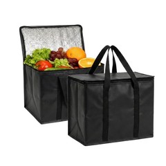 30L Insulated Reusable Grocery Bags with Zipper, Collapsible Cooler Bags for …