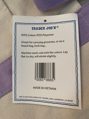 Trader Joe’s Canvas Large Lavender Tote Bags BUNDLE of 5
