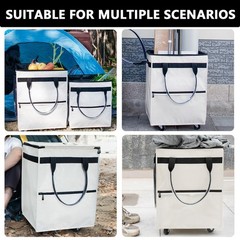 Folding Rolling Tote, Zipper reusable Grocery Bag on Wheels