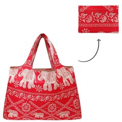 Large Reusable Elephants Tote Bag Eco Friendly Durable Foldable Grocery Bag