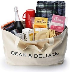 DEAN & DELUCA Large Canvas Tote Bag – Natural w/Inner Pocket F/S w/Tracking# NEW
