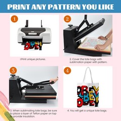 40 Pieces Sublimation Blanks Canvas Tote Bags Bulk Polyester Reusable Grocery…