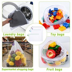 12 Pack Reusable Produce Bags, Barcode Scanable See Through Mesh Bags, Heavy …