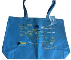 Bahamas Tote Bag Zippered NWT + Bahamas Flag Shot Glass | Souvenir Travel Set
