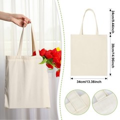 Canvas Tote Bag Cotton Reusable Grocery Shopping Blank Tote Bag with Handles