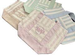 Trader Joe’s Striped Mini Canvas Tote Bag Set of 4 NWT Summer 2026 Viral Pastel