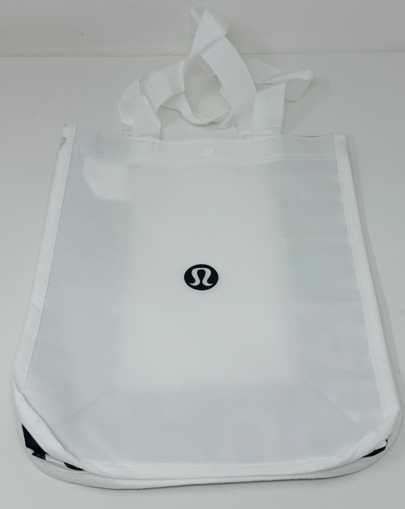 Lululemon Reusable Shopping Gift Bag Lunch Bag Tote White 9x11x4