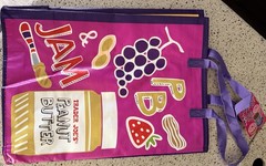 NWT Trader Joe’s REUSABLE GROCERY MAC & CHEESE PB&J Shopping Tote/Gift Bag