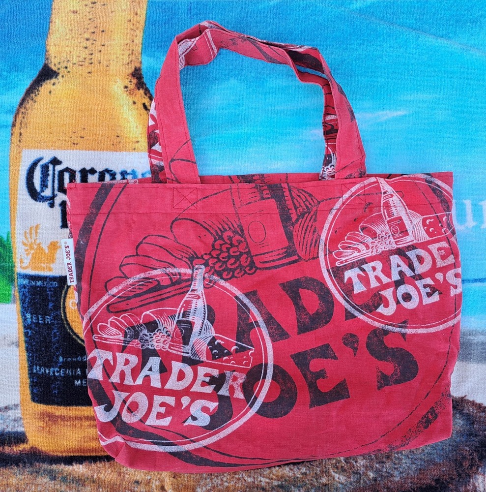 Trader Joe’s MADE IN USA Red Canvas Cheese And Bread Tote Bag BIN88