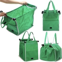 Reusable Shopping Bags Green Eco Foldable Handle Trolley Bag Grocery