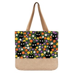 Cat Tote Bag, Cute Flower Black Cat Gifts, Gifts for Cats Lovers Women Wife S…