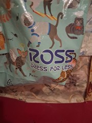 Ross Dress For Less Foldable Multicolor Cat Print Reusable Shopping Bag Plastic