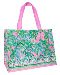 Pink/Green XL Market Shopper Bag, Oversize Reusable Grocery Tote with Comfort…