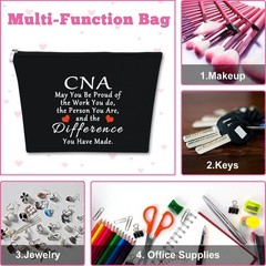 CNA Gift Certified Nursing Assistant Gifts Makeup Bag for Black