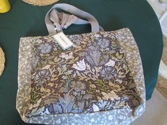 William Morris Canvas Tote Reusable Shopping Bag Compton Damson Floral/NWT