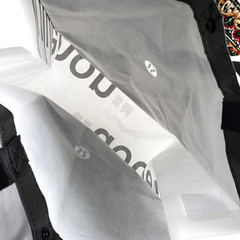 Lululemon Black & White 16″x14″ Reusable Tote Shopping Bag LOT of 3 ~ FAST SHIP