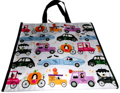 HALLOWEEN Reusable Tote Bag~20″ X 18″ X 8″~TRICK OR TREATING CARS by TJMaxx