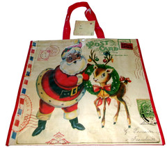 CHRISTMAS~Reusable Tote Bag 20″ X 18″ X 8″ POSTCARD FROM THE NORTH POLE