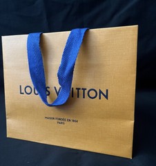 Authentic Louis Vuitton Reusable Paper Shopping Bag Orange 7″ x 8.5″ x 4.5″