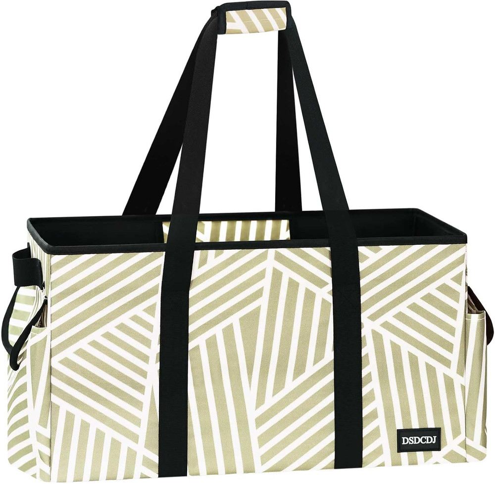 Standing Extra Large Utility Tote Bag with Hard Bottom & Hard Sides, Heavy Duty