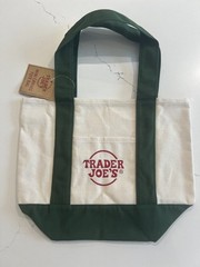 BRAND NEW with TAGS – Trader Joe’s – Holiday 2025 Canvas Mini Tote Bag – GREEN