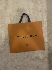 LOUIS VUITTON SHOPPING BAG EXTRA LARGE APPROX 16 INCHES BY 19 INCHES TAN BLUE