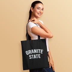 Tote Bag, Granite State New Hapshire, 100% Cotton Canvas, Large