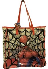 Marvel SPIDERMAN🕷 XL TRANSPARENT Red Reusable Tote/Shopping/Gift Bag🆓Shipping!