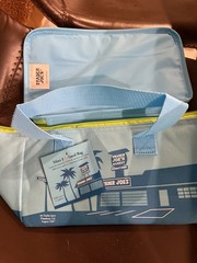 2 Trader Joe’s Mini Insulated Lunch Tote Bag Bundle Limited Sea Blue Peach 🛍️🍑