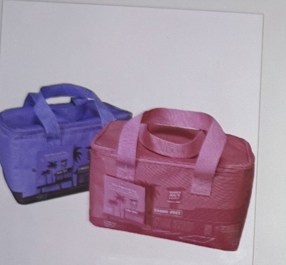 Trader Joe’s Valentines Day Mini Insulated Tote Bag Bundle (Pink & Lavender )