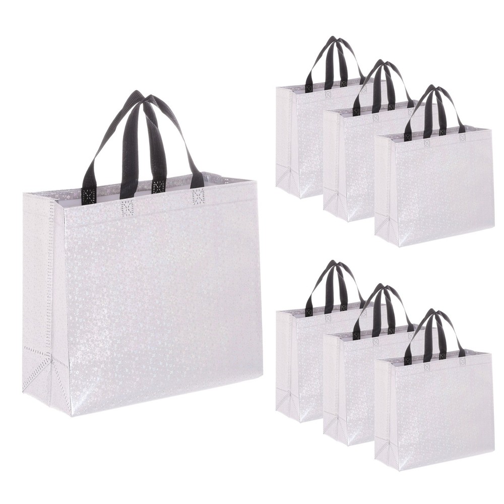 15Pcs Laser Gift Bags with Handles Bulk, Reusable Gift Bags Multicolor