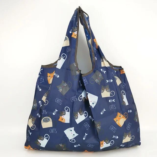 Foldable Shopping Bag – Waterproof, One-Shoulder, Portable, Thick, Grocery.