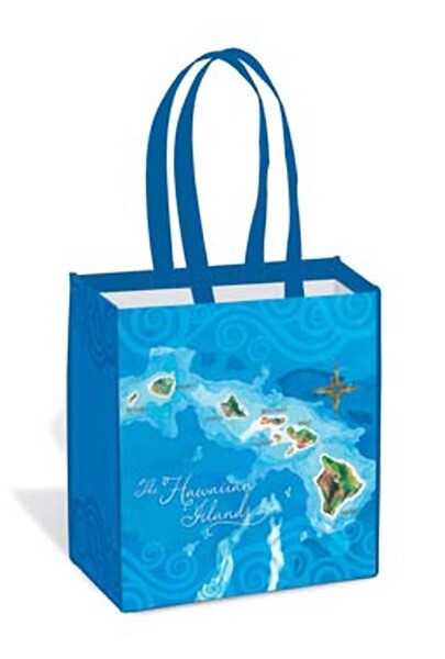Hawaiian Eco Tote Shopping Bags Islands Map Hawaii Farms Market Aloha Gifts New