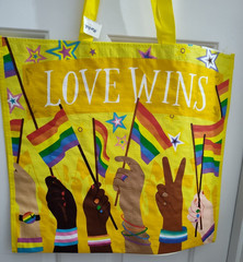 Marshalls Reusable Shopping Bag LOVE WINS Gay Pride Themed New