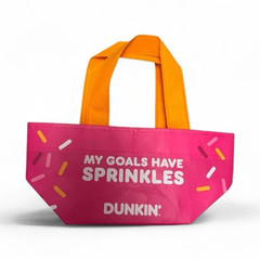 Dunkin’ Pink/Orange Sprinkles Tote Bag “My Goals Have Sprinkles”