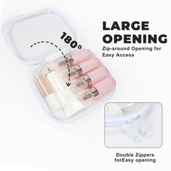 2pieces,Zippered Hard Pouch, Clear Shell Zipper Medium, transparent