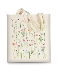 Canvas Tote Bag Aesthetic for Women, Cute Trendy Wildflowers Reusable Cloth C…