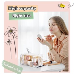 Amylove 2 Pack Cute Flower Makeup Bags Daisy Zipper as the pictures shown