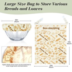 Beeswax Bread Bags for Sourdough – Large Reusable Large, Beige and Brown
