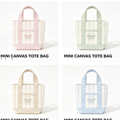 Pack of 4 Trader Joe’s Striped Mini Canvas Reusable Tote Bag Multicolor 10×13